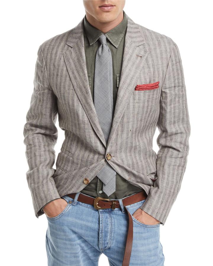 Melange Striped Linen