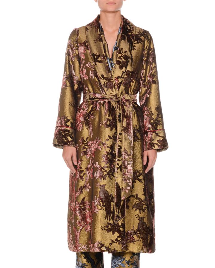 Velvet Ramage Metallic Devore Robe