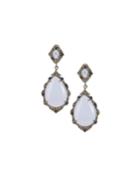 Chalcedony & Diamond Teardrop Earrings