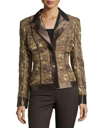 Long-sleeve Metallic Jacket, Oak
