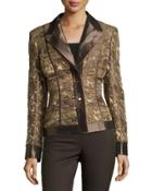 Long-sleeve Metallic Jacket, Oak