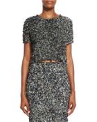Mosaic Sequin-embellished Crop Top,