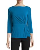 Side-knot Jersey Top, Blue