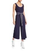 Fit-and-flare Sleeveless Jumpsuit