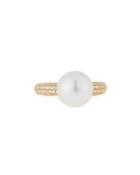 18k Yellow Gold South Sea Pearl & Pave Diamond Ring,