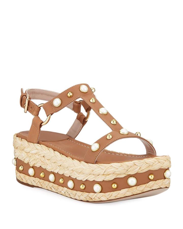 Beraffia Embellished Platform Espadrilles