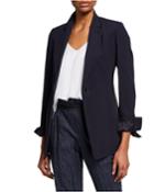 One-button Crepe Twill Jacket With Monili