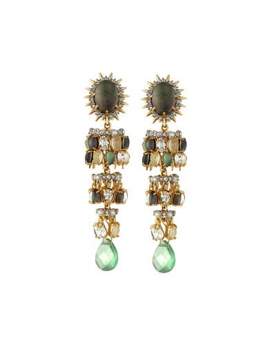 Tiered Starburst Chandelier Clip Earrings