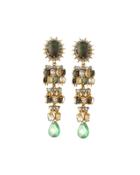 Tiered Starburst Chandelier Clip Earrings