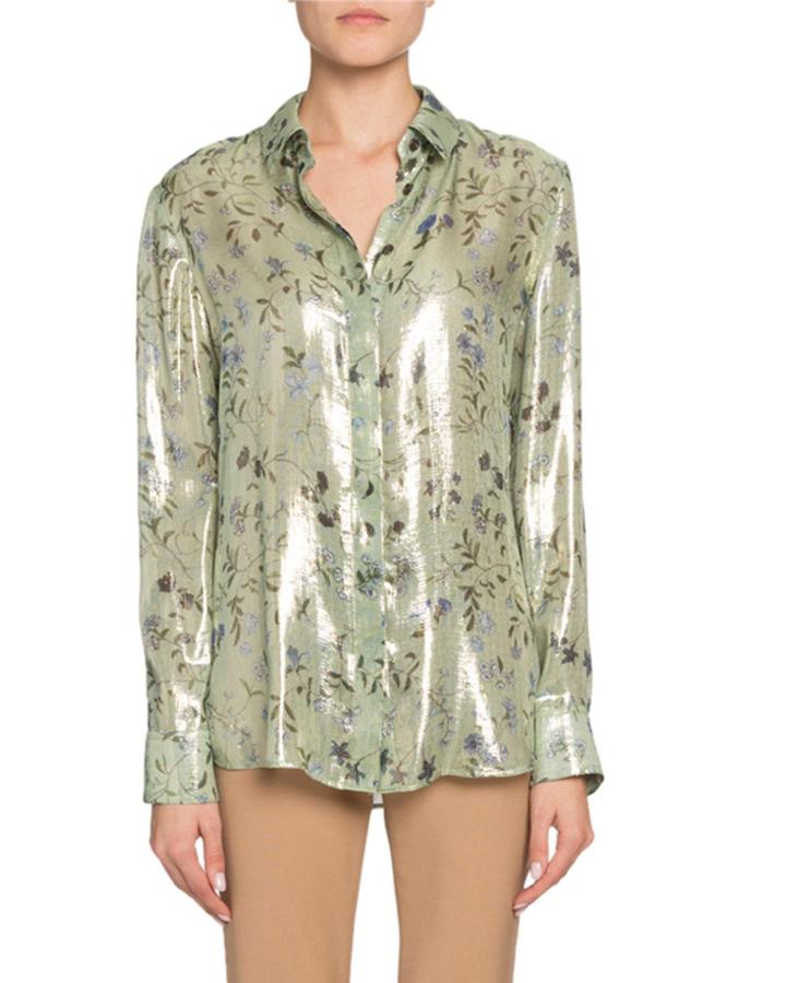 Metallic Collared Blouse