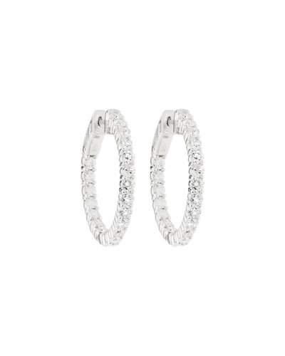 14k In & Out Diamond Hoop Earrings