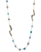 Two-tone Sculptural Station Necklace