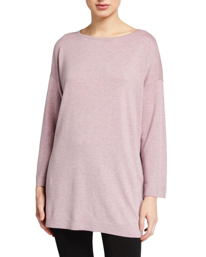 Petite Bateau-neck Bracelet-sleeve Cozy Tunic