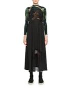 Jh Lynch Tina Long-sleeve Velvet Top Attached Floral-print & Lace Silk Cami Dress