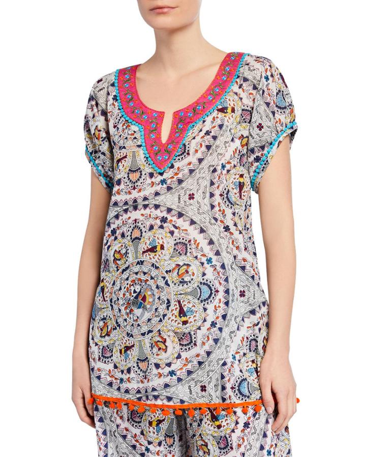 Sao Paulo Dove-print Short-sleeve Top