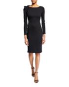 Long-sleeve Milano Jersey Dress With Bow