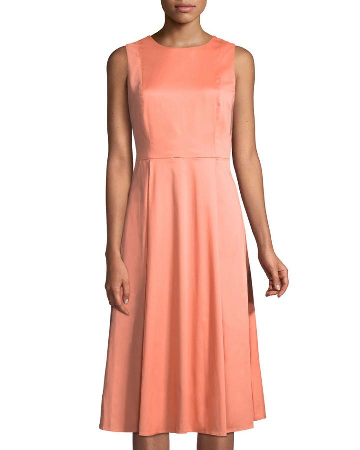 Sleeveless Cotton Fit & Flare Dress