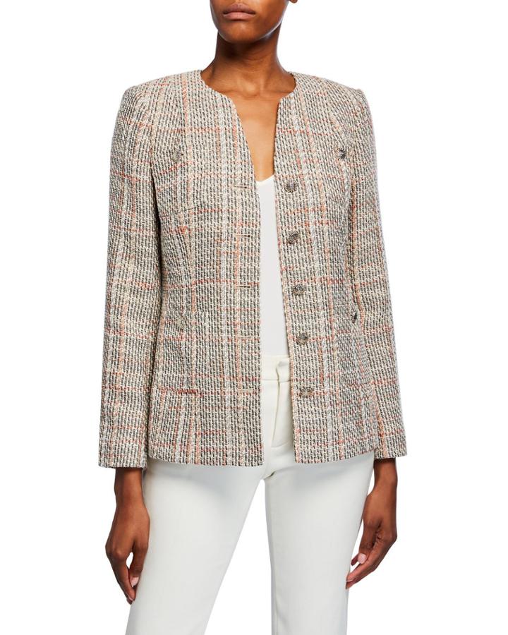 Tweed Button-front Jacket