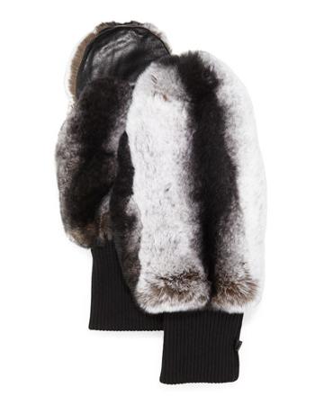 Rabbit Fur/knit Mittens,