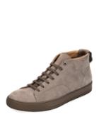Men's Nubuck Leather Mid-top Sneaker,