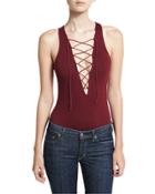 Lace-up Sleeveless Bodysuit