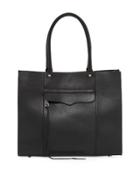 M.a.b. Medium Leather Tote Bag, Black