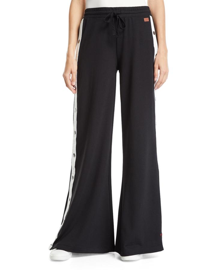 Sammi French Terry Wide-leg Side-snap Pants
