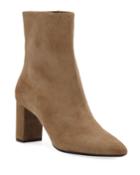 Lou Calf Suede Zip Booties