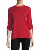 Crew Neck Ruched