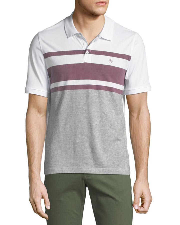 Men's Striped Short-sleeve Polo
