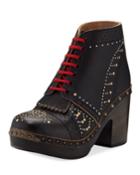 Clog Studded 60mm Ankle Boots