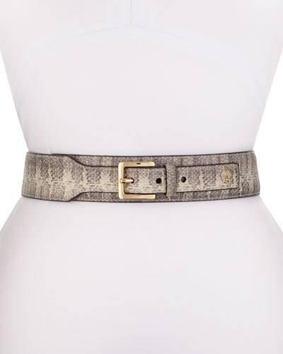 Snake-embossed 45mm Belt, Natural