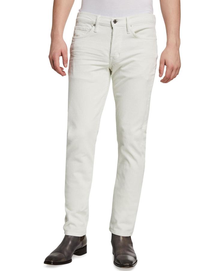 Men's Slim-fit Corduroy Pants, Beige