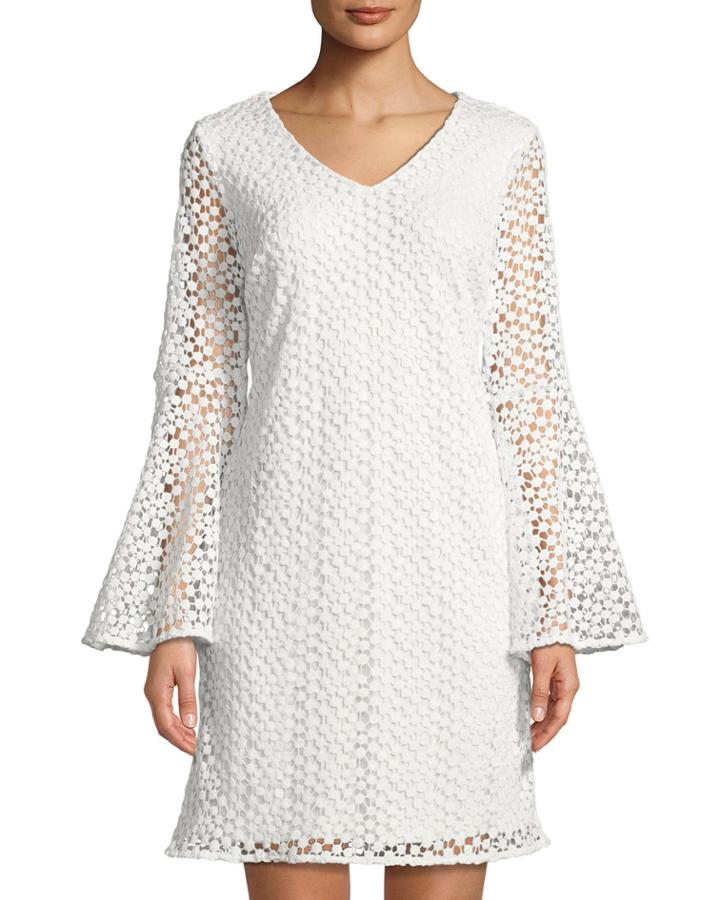 Crochet-lace Bell-sleeve Dress