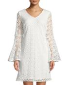 Crochet-lace Bell-sleeve Dress