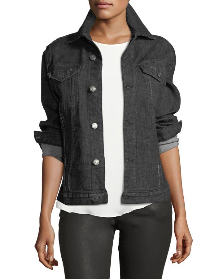 Rihanne Button-front Denim Jacket