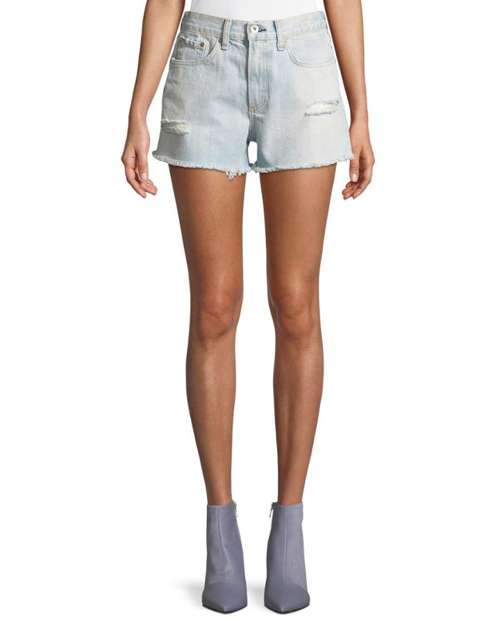 Justine High-rise Frayed Denim