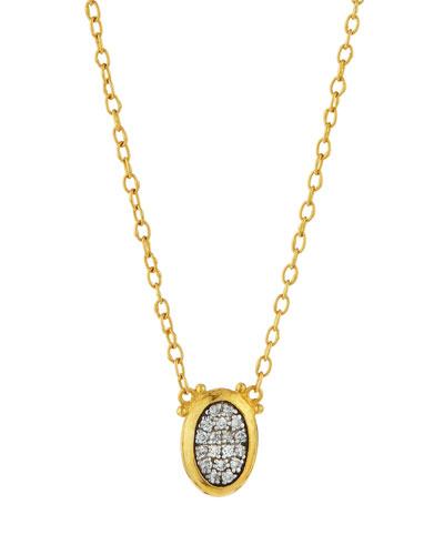Celestial Moonstruck 24k Small Oval Diamond Pendant Necklace
