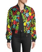 Wordmark-print Silk Bomber Jacket