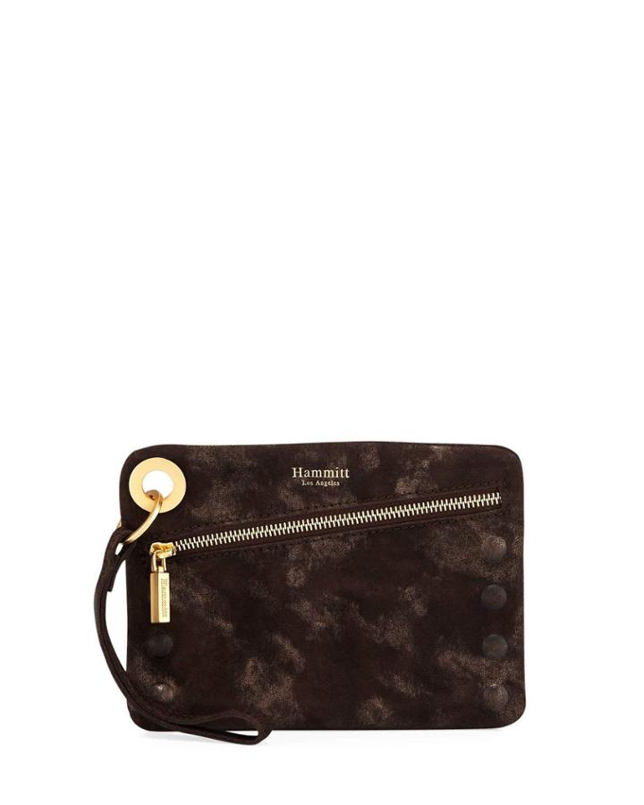Nash Studded Suede Crossbody Bag, Brown