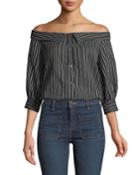 Britta Off-the-shoulder Button-front