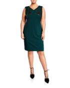 Metallic Floral Embroidered Sheath Dress,