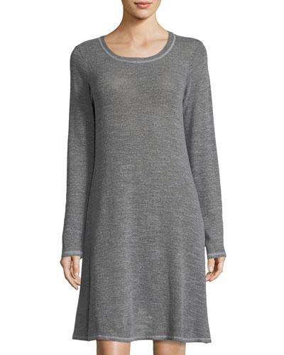 Long-sleeve Slub-knit Dress