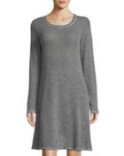 Long-sleeve Slub-knit Dress