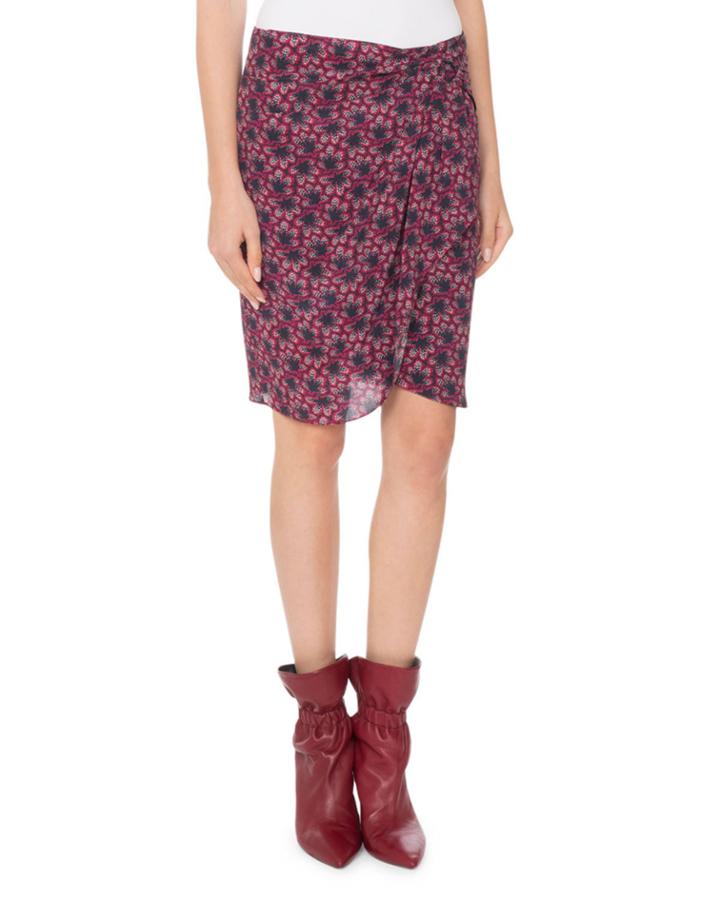 Floral-print Draped
