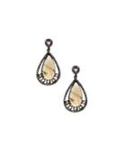 Labradorite/diamond Drop Earrings