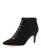 Lasha Suede Pointed-toe Bootie, Black