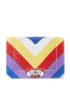 Love Rainbow Chevron Quilted Leather Crossbody Bag