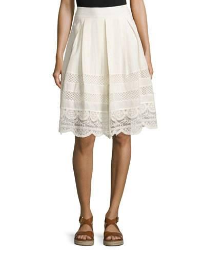 Lace-inset A-line