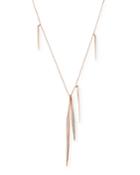 Alexis Bittar Rose Golden Long Spear Necklace, Women's, Crystal